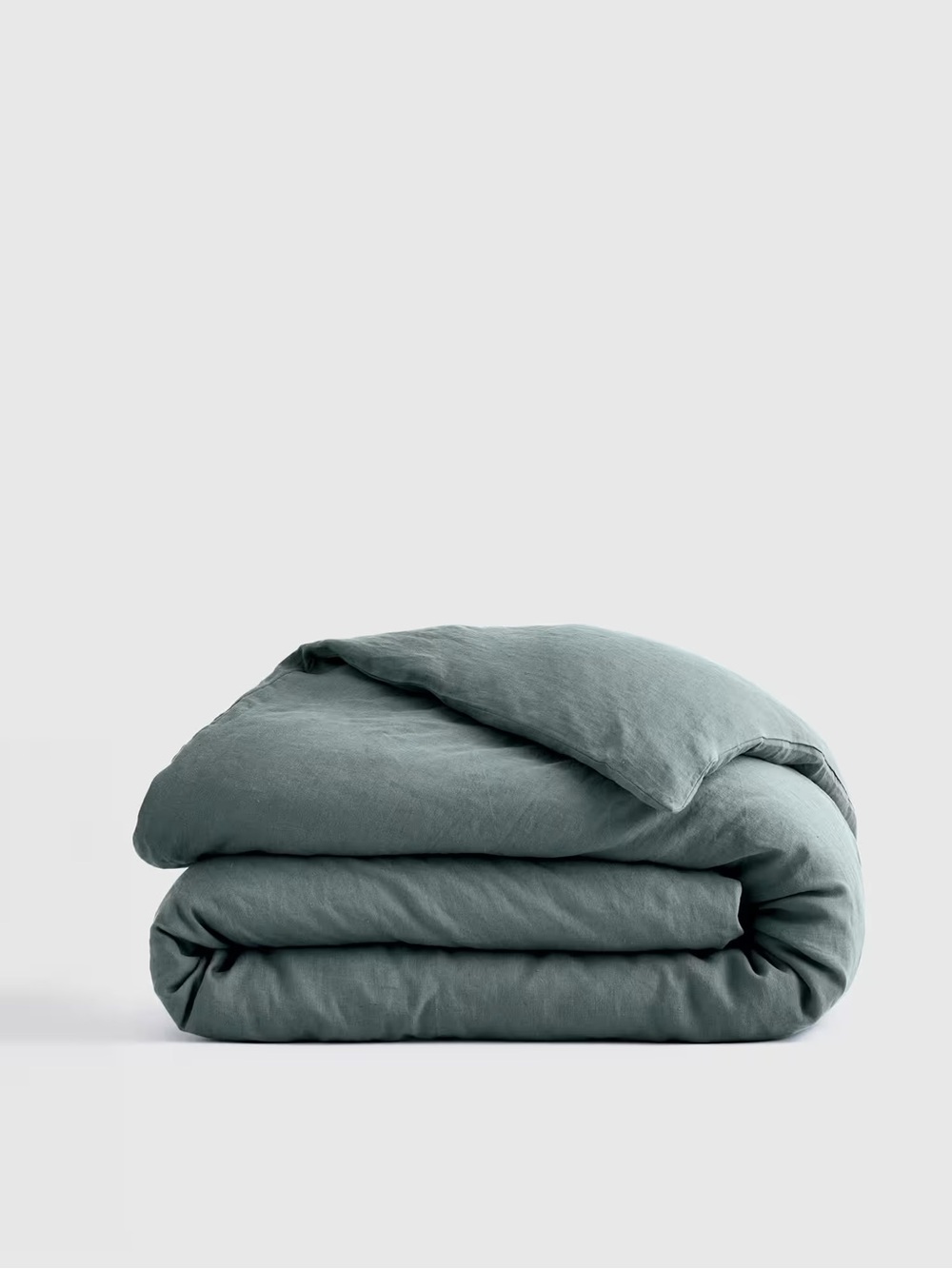 Quince European Linen duvet cover in Ocean, King/Cal King size.